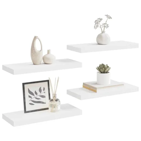 Étagères murales flottantes 4 pcs blanc 60x23,5x3,8 cm MDF