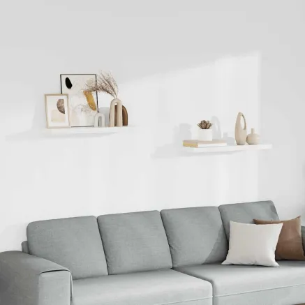 Étagères murales flottantes 2 pcs blanc 80x23,5x3,8 cm MDF