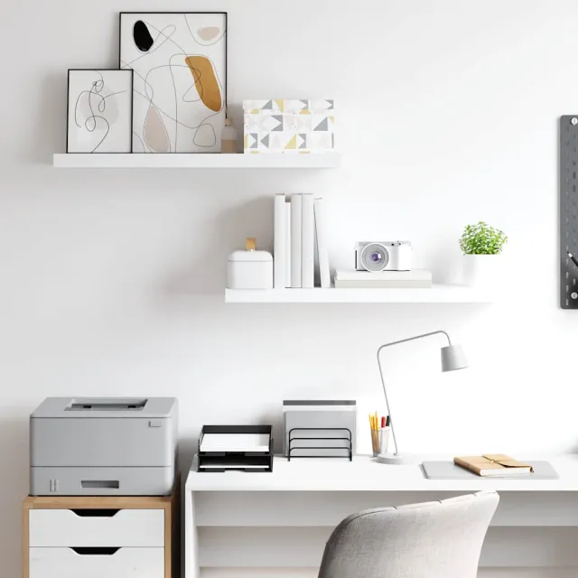 Étagères murales flottantes 2 pcs blanc 80x23,5x3,8 cm MDF