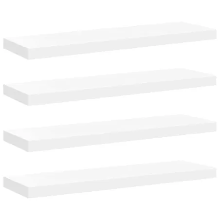 Étagères murales flottantes 4 pcs blanc 80x23,5x3,8 cm MDF