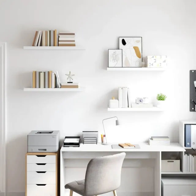 Étagères murales flottantes 4 pcs blanc 80x23,5x3,8 cm MDF