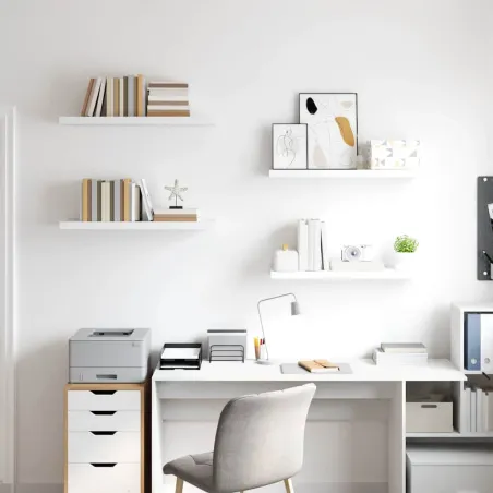 Étagères murales flottantes 4 pcs blanc 80x23,5x3,8 cm MDF