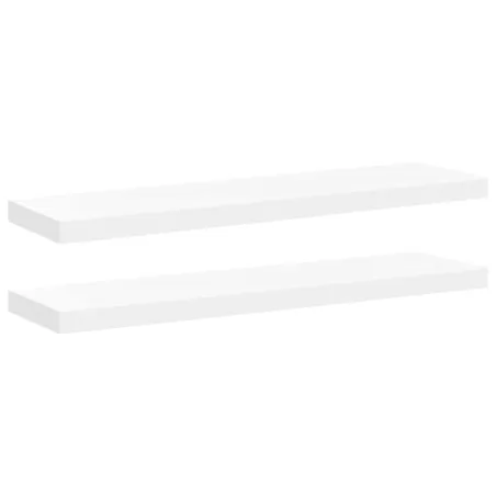 Étagères murales flottantes 2 pcs blanc 90x23,5x3,8 cm MDF