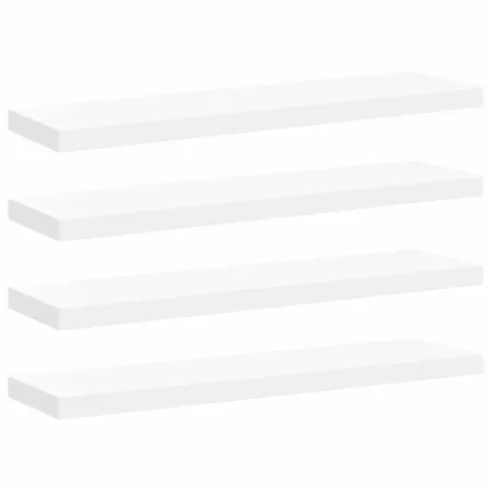 Étagères murales flottantes 4 pcs blanc 90x23,5x3,8 cm MDF