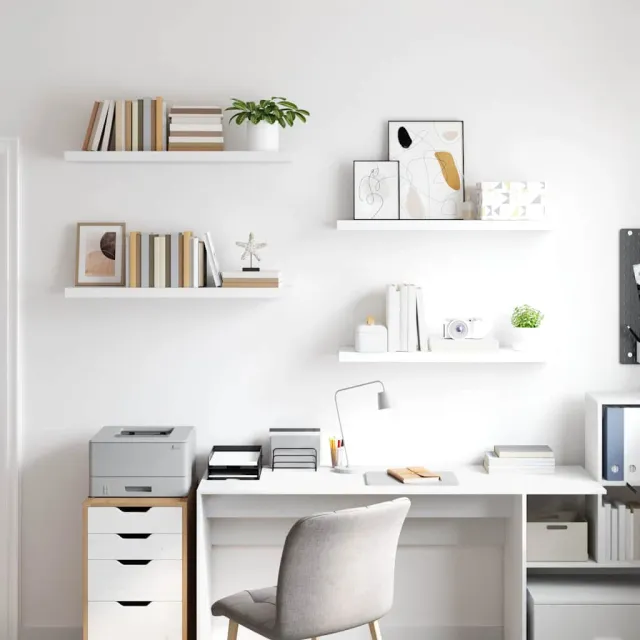 Étagères murales flottantes 4 pcs blanc 90x23,5x3,8 cm MDF