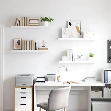 Étagères murales flottantes 4 pcs blanc 90x23,5x3,8 cm MDF