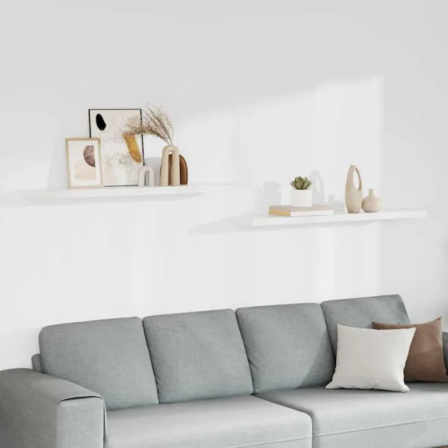 Étagères murales flottantes 2 pcs blanc 120x23,5x3,8 cm MDF