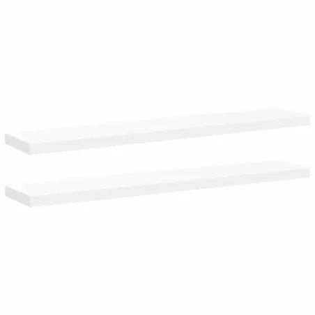 Étagères murales flottantes 2 pcs blanc 120x23,5x3,8 cm MDF