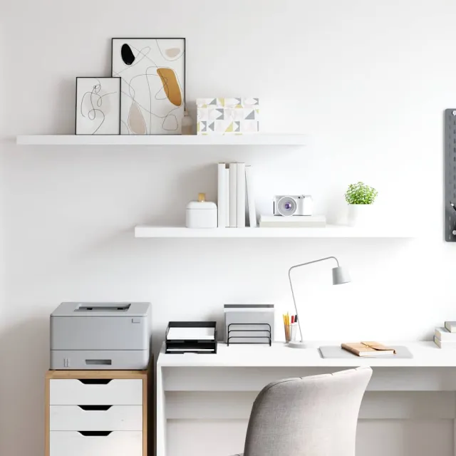 Étagères murales flottantes 2 pcs blanc 120x23,5x3,8 cm MDF