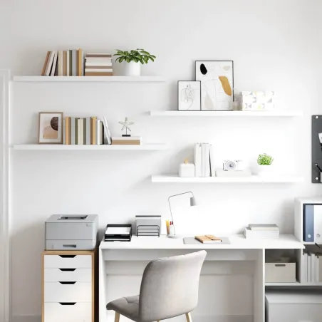 Étagères murales flottantes 4 pcs blanc 120x23,5x3,8 cm MDF