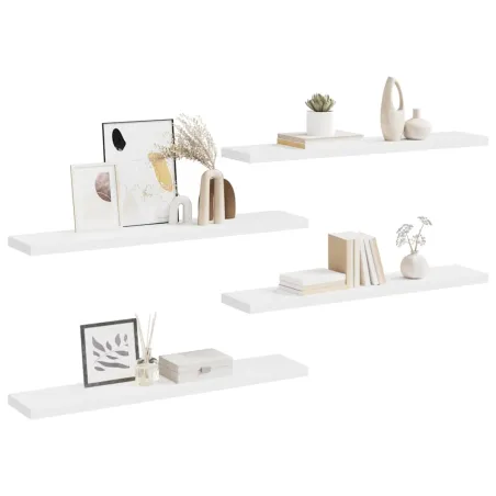 Étagères murales flottantes 4 pcs blanc 120x23,5x3,8 cm MDF