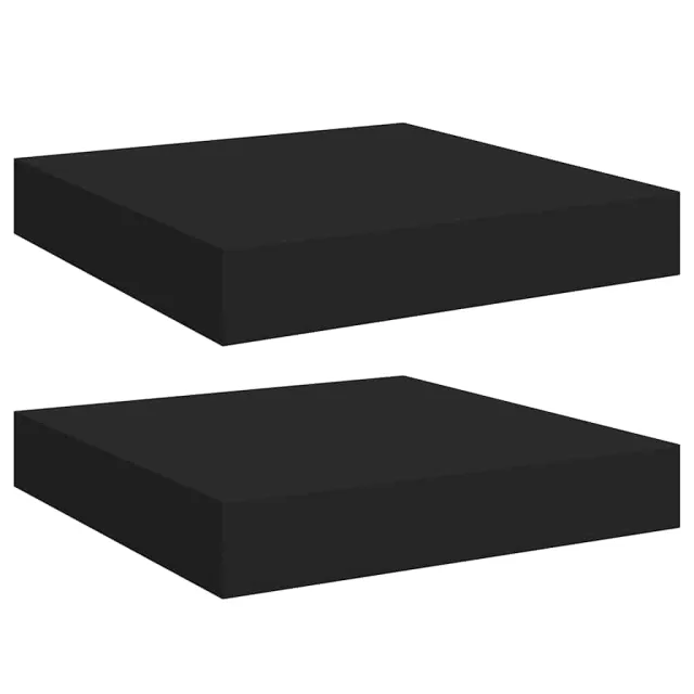 Étagères murales flottantes 2 pcs noir 23x23,5x3,8 cm MDF
