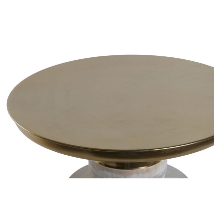 Table d'appoint Home ESPRIT Blanc Doré Bois Métal 41 x 41 x 53 cm 2