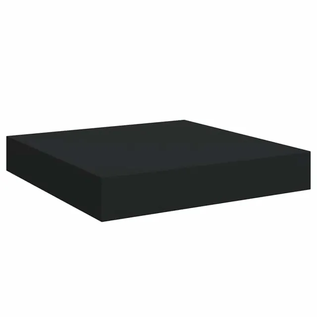 Étagères murales flottantes 2 pcs noir 23x23,5x3,8 cm MDF