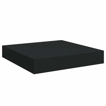 Étagères murales flottantes 2 pcs noir 23x23,5x3,8 cm MDF