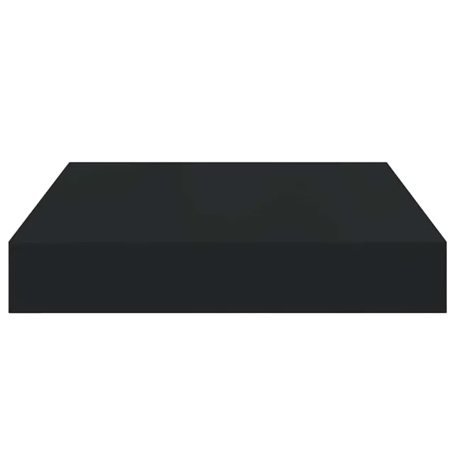 Étagères murales flottantes 2 pcs noir 23x23,5x3,8 cm MDF