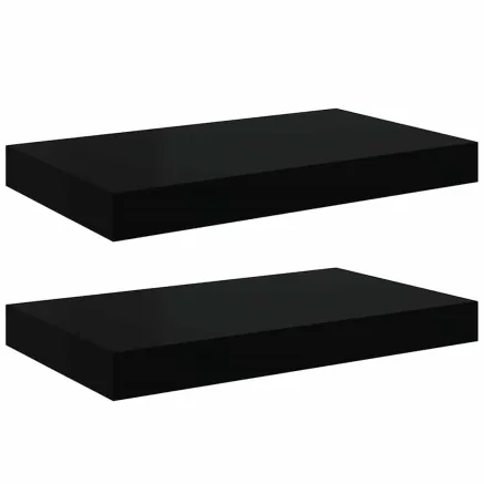 Étagères murales flottantes 2 pcs noir 40x23x3,8 cm MDF 2