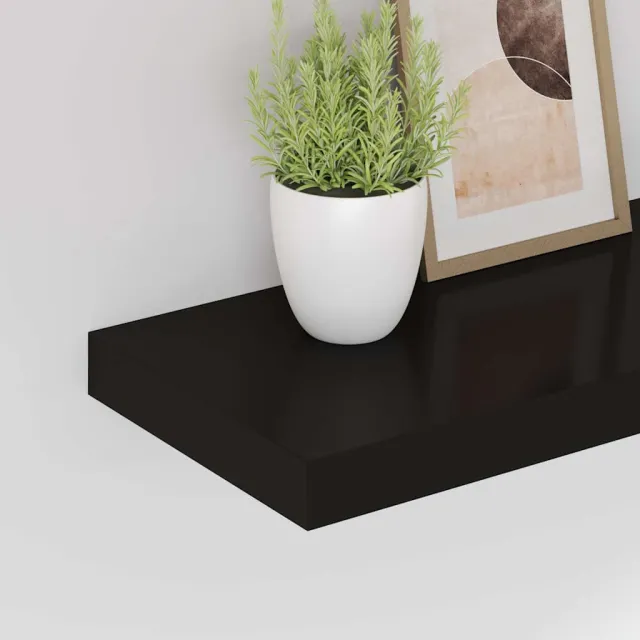 Étagère murale flottante noir 50x23x3,8 cm MDF