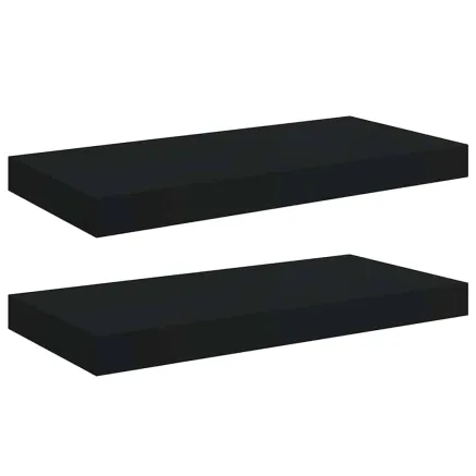 Étagères murales flottantes 2 pcs noir 50x23x3,8 cm MDF 2