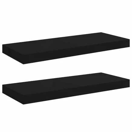 Étagères murales flottantes 2 pcs noir 60x23,5x3,8 cm MDF 2