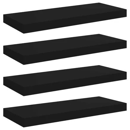 Étagères murales flottantes 4 pcs noir 60x23,5x3,8 cm MDF 2