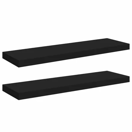 Étagères murales flottantes 2 pcs noir 80x23,5x3,8 cm MDF 2