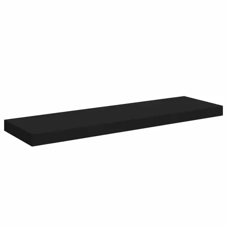 Étagères murales flottantes 2 pcs noir 80x23,5x3,8 cm MDF