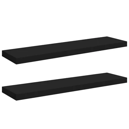 Étagères murales flottantes 2 pcs noir 90x23,5x3,8 cm MDF 2
