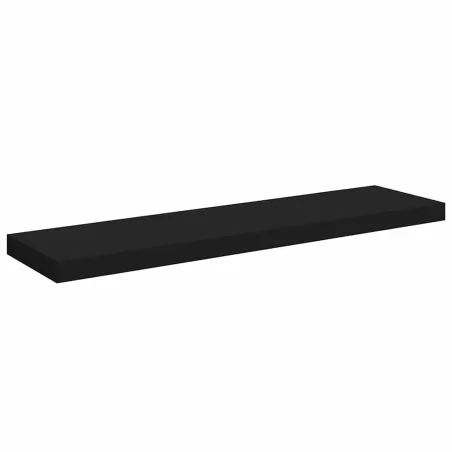 Étagères murales flottantes 2 pcs noir 90x23,5x3,8 cm MDF
