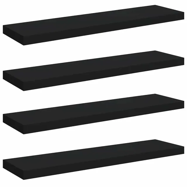 Étagères murales flottantes 4 pcs noir 90x23,5x3,8 cm MDF