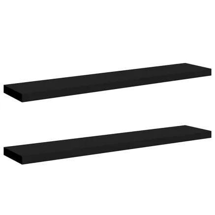 Étagères murales flottantes 2 pcs noir 120x23,5x3,8 cm MDF 2