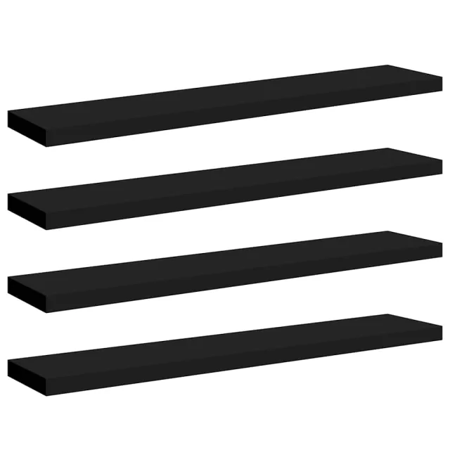 Étagères murales flottantes 4 pcs noir 120x23,5x3,8 cm MDF