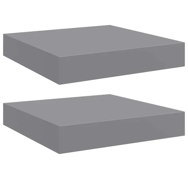Étagères murales flottantes 2 pcs gris 23x23,5x3,8 cm MDF