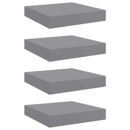 Étagères murales flottantes 4 pcs gris 23x23,5x3,8 cm MDF 2