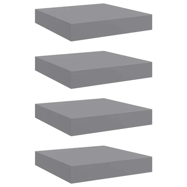 Étagères murales flottantes 4 pcs gris 23x23,5x3,8 cm MDF