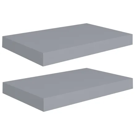 Étagères murales flottantes 2 pcs Gris 40x23x3,8 cm MDF 2