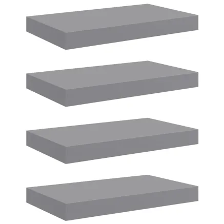 Étagères murales flottantes 4 pcs Gris 40x23x3,8 cm MDF 2