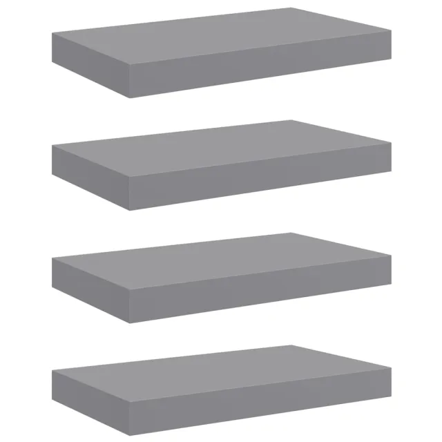 Étagères murales flottantes 4 pcs Gris 40x23x3,8 cm MDF