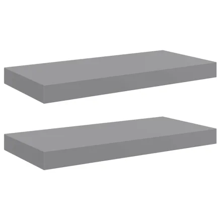 Étagères murales flottantes 2 pcs gris 50x23x3,8 cm MDF 2
