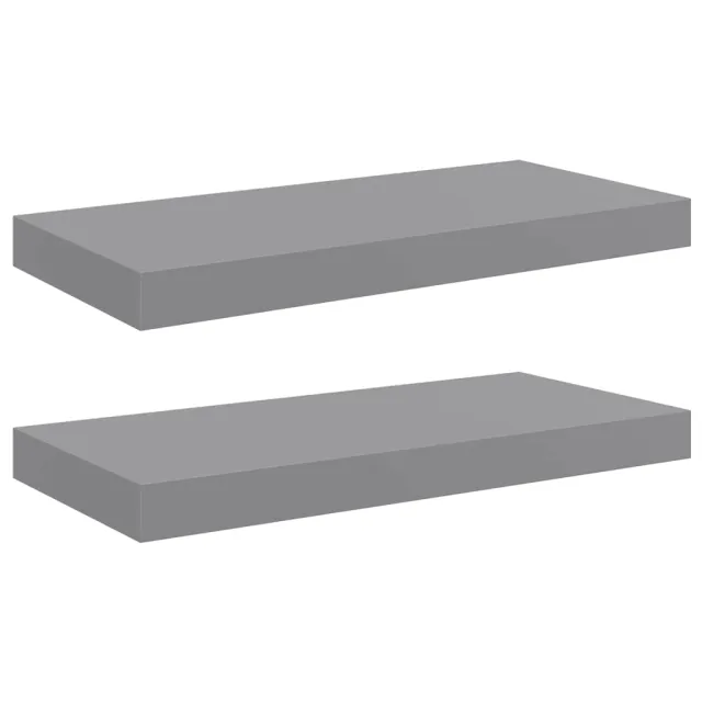 Étagères murales flottantes 2 pcs gris 50x23x3,8 cm MDF