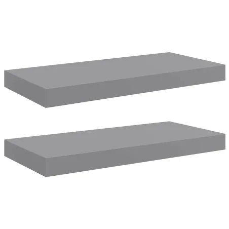 Étagères murales flottantes 2 pcs gris 50x23x3,8 cm MDF