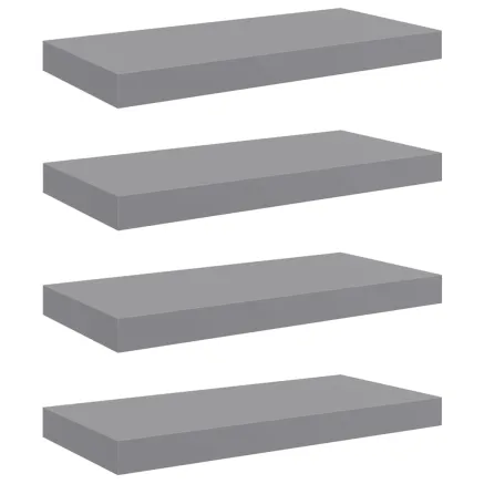 Étagères murales flottantes 4 pcs gris 50x23x3,8 cm MDF 2