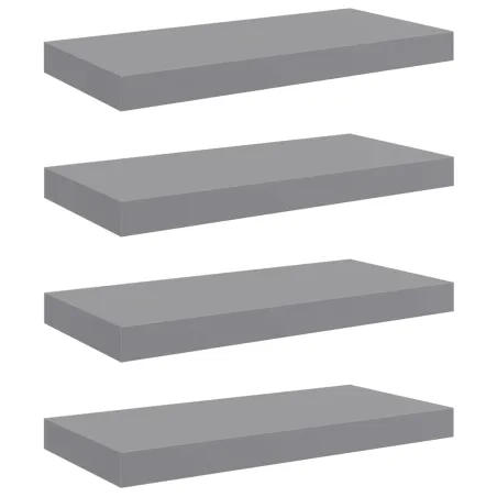 Étagères murales flottantes 4 pcs gris 50x23x3,8 cm MDF