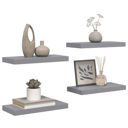 Étagères murales flottantes 4 pcs gris 50x23x3,8 cm MDF