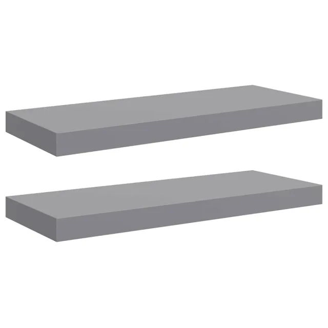 Étagères murales flottantes 2 pcs Gris 60x23,5x3,8 cm MDF