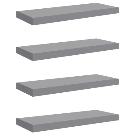 Étagères murales flottantes 4 pcs Gris 60x23,5x3,8 cm MDF 2