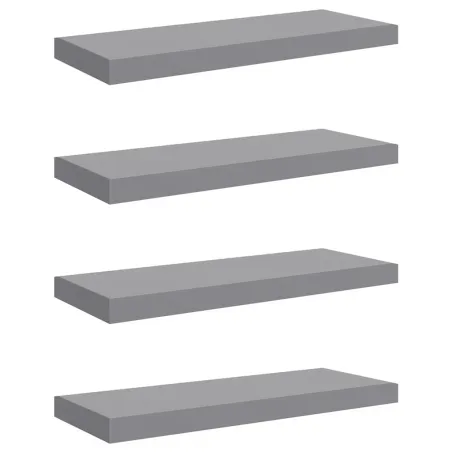 Étagères murales flottantes 4 pcs Gris 60x23,5x3,8 cm MDF