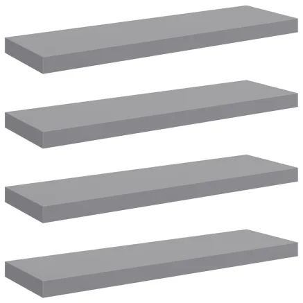 Étagères murales flottantes 4 pcs gris 80x23,5x3,8 cm MDF 2
