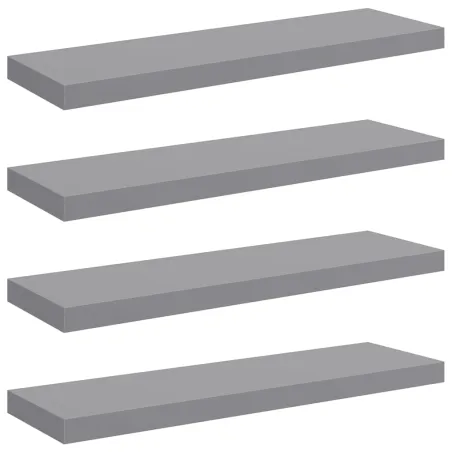Étagères murales flottantes 4 pcs gris 80x23,5x3,8 cm MDF