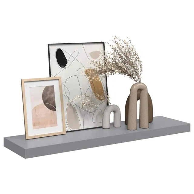 Étagère murale flottante gris 90x23,5x3,8 cm MDF